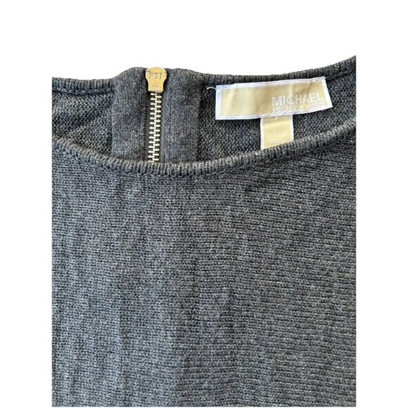 Michael Kors Long Sleeve Charcoal Gray Sweater Zipper Back Womens Size Large - Picture 4 of 6